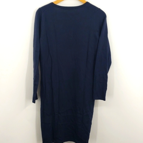 Boden Navy Blue Cotton/Cashmere Blend Knit Sweater Dress Size 8 - Picture 8 of 10